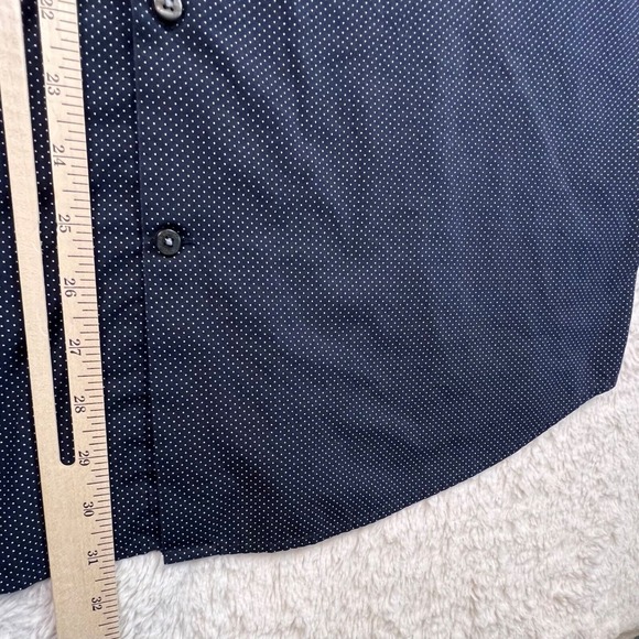 Christian Lacroix Dress Shirt Men's XL Navy White Polka Dot Contemporary Fit - Picture 8 of 10